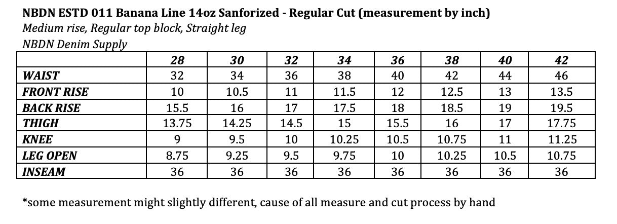 NBDN ESTD 011 BANANA LINE II REGULAR 14oz