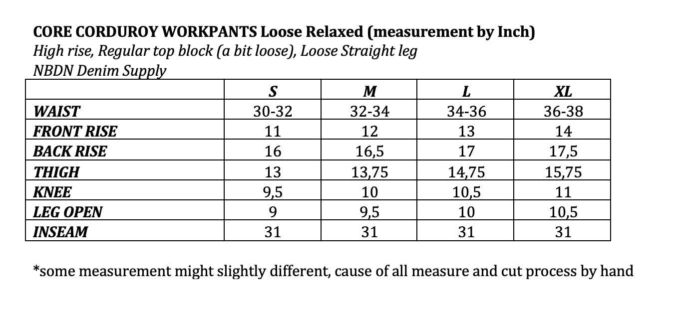 CORE CORDUROY WORKPANTS