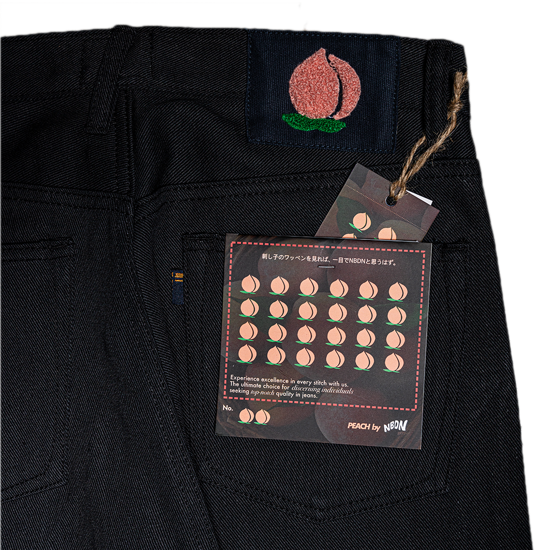 PEACH 002 by NBDN Black x Black 13.5oz Raw Denim