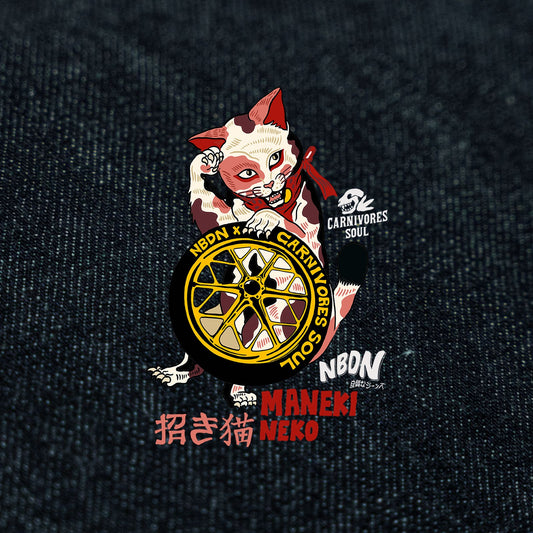 (PRE-ORDER) NBDN x Carnivores Soul collaboration vol.2: 'YOKAI CAT' MANEKINEKKO 18oz Unsanforized