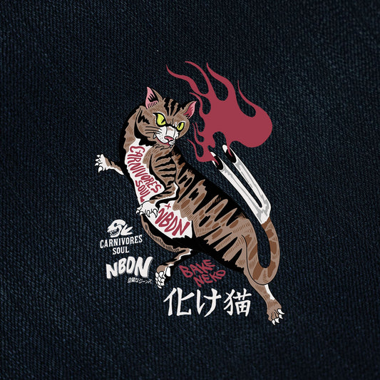 (PRE-ORDER) NBDN x Carnivores Soul collaboration vol.2: 'YOKAI CAT' BAKENEKKO 14oz Sanforized