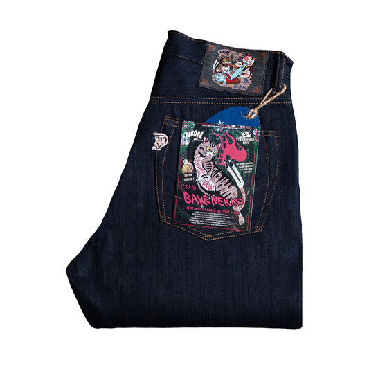 NBDN x Carnivores Soul collaboration vol.2: 'YOKAI CAT' BAKENEKKO 14oz Sanforized