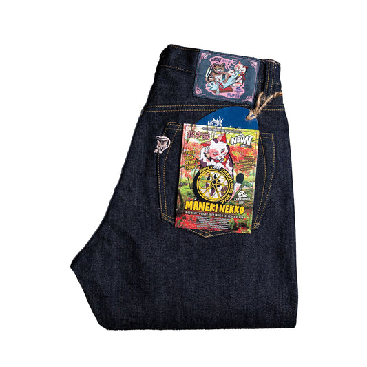 (PRE-ORDER) NBDN x Carnivores Soul collaboration vol.2: 'YOKAI CAT' MANEKINEKKO 18oz Unsanforized