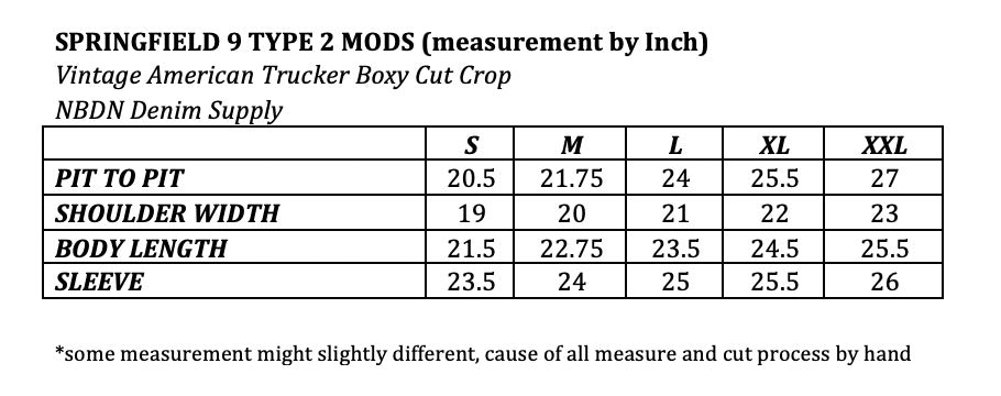 SPRINGFIELD 9 TYPE II MODS Selvedge Trucker
