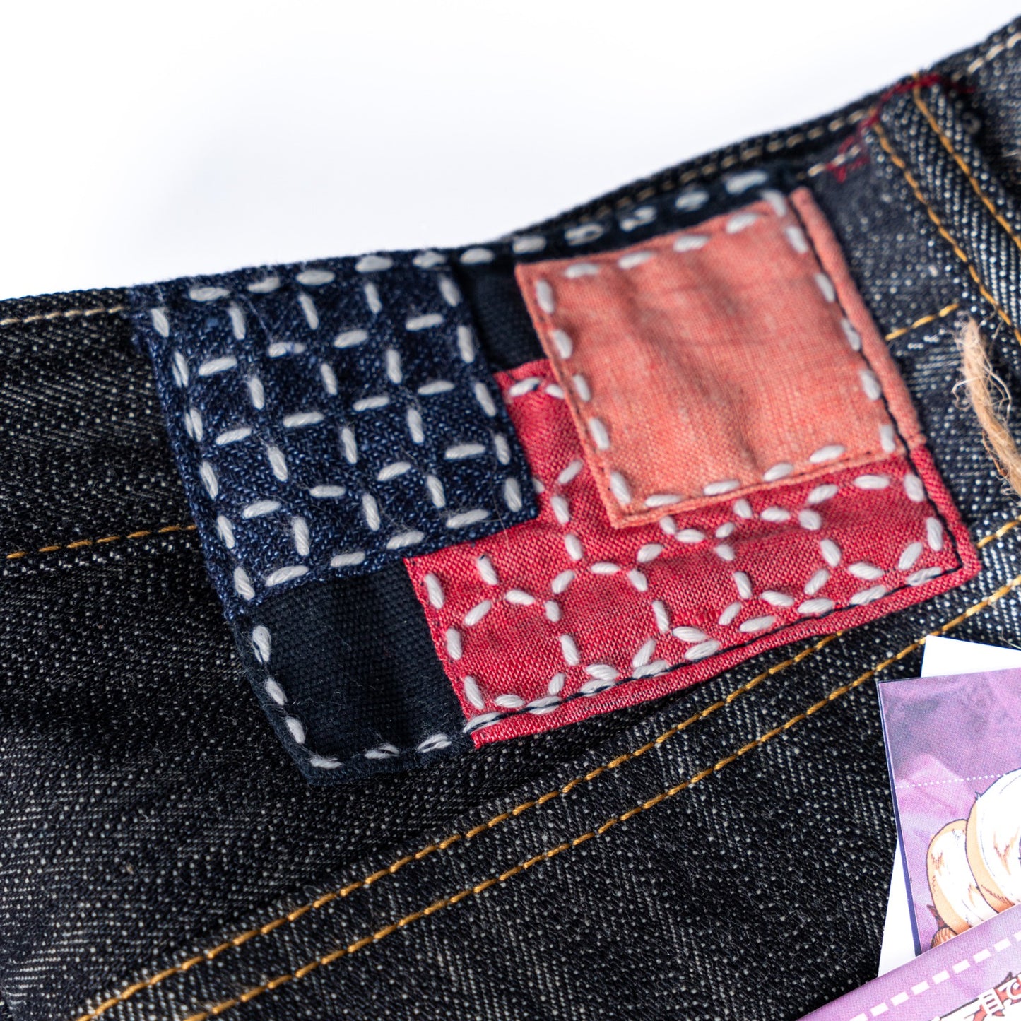 KITSUNE II 16oz Uneven Slub Pink Line