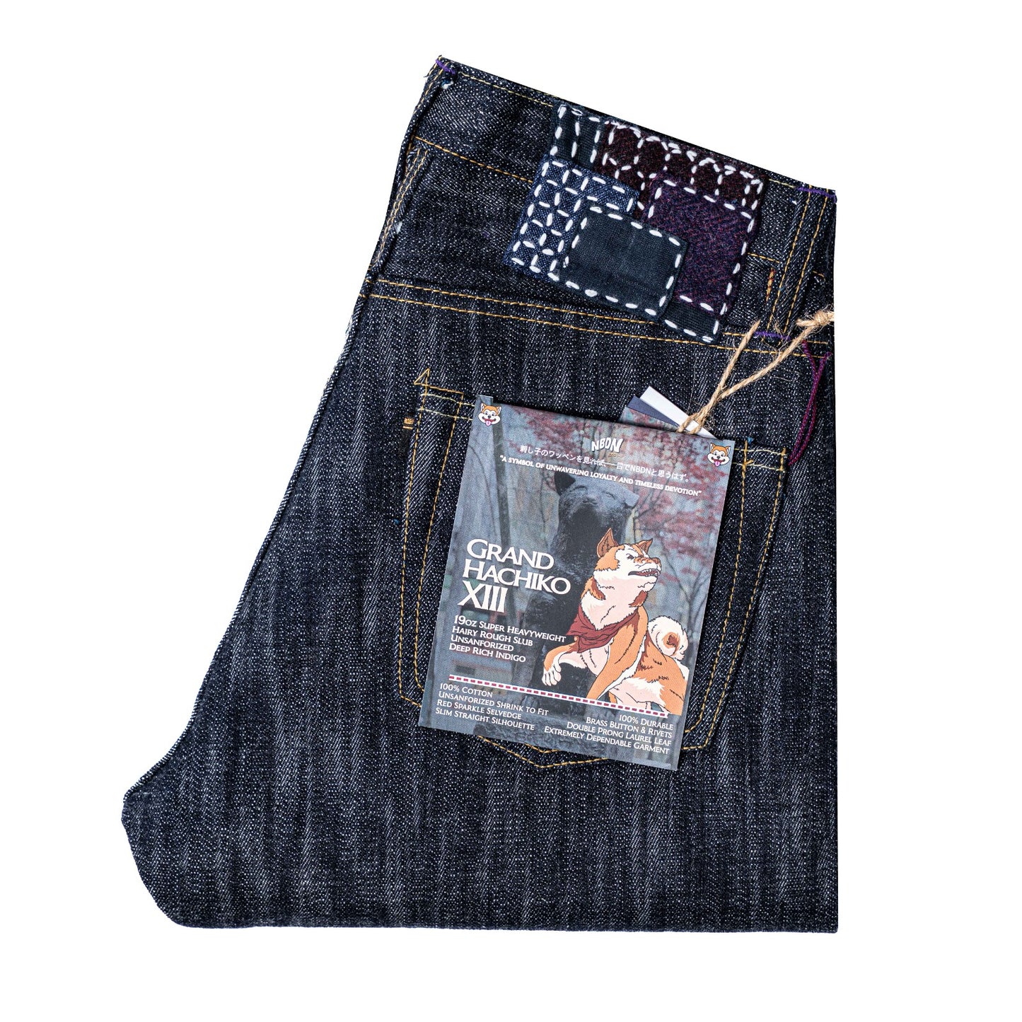 GRAND HACHIKO XIII Deep Indigo Hairy Rough Slub 19oz Unsanforized