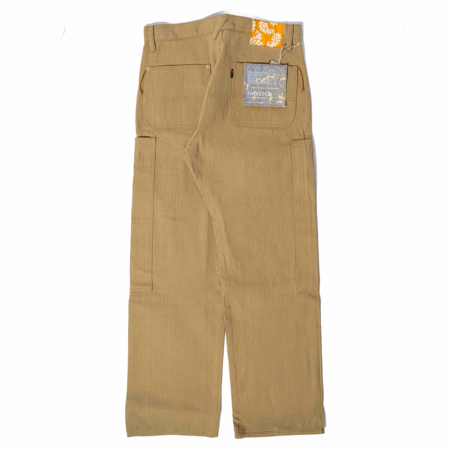 HAVEN II CARPENTER PANTS 15.5oz Khaki Herringbone Selvedge