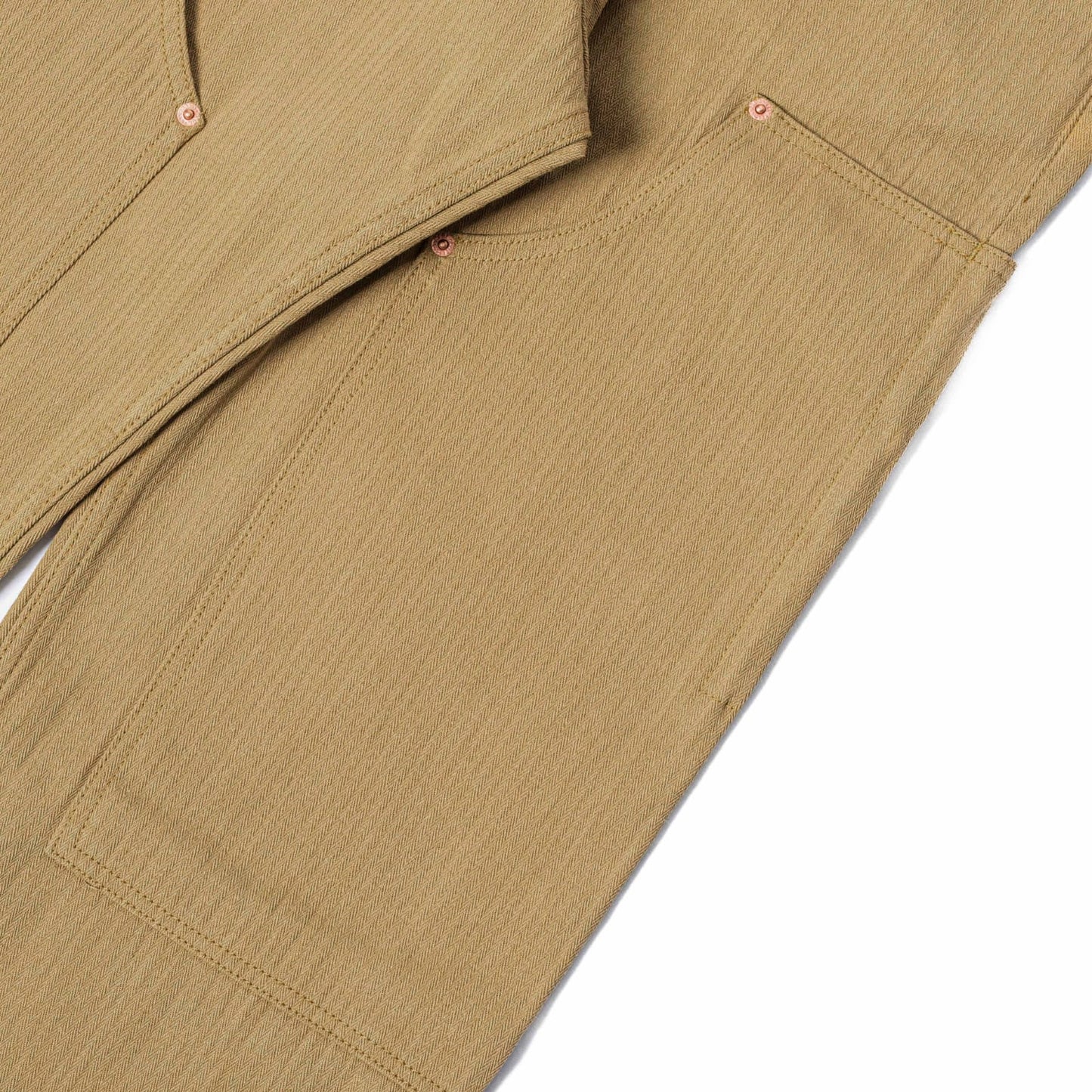 HAVEN II CARPENTER PANTS 15.5oz Khaki Herringbone Selvedge