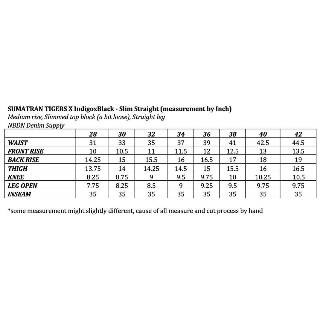 SUMATRAN TIGERS X Indigo x Black 14oz