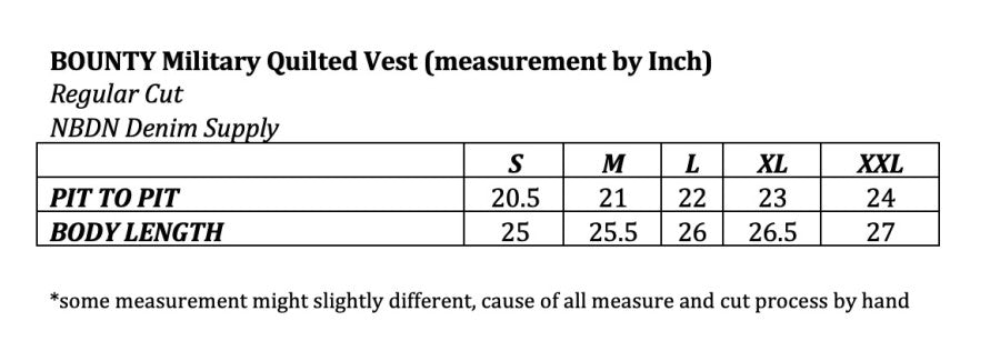 BOUNTY Quilted Military Vest